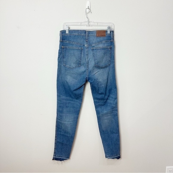 Madewell 10” High Rise Skinny Jeans Drop Step Hem Denim Stretch Distressed - Picture 6 of 10